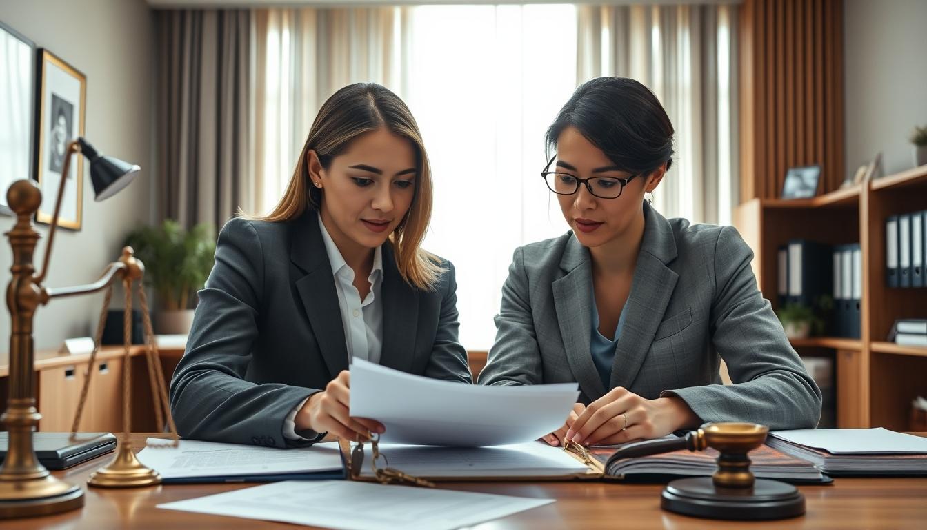 Family reviewing legal documents